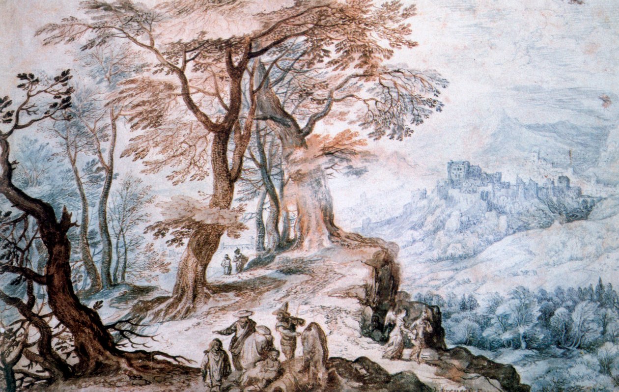 Passage door landschap, ca. 1588-1625 door Jan the Elder Brueghel