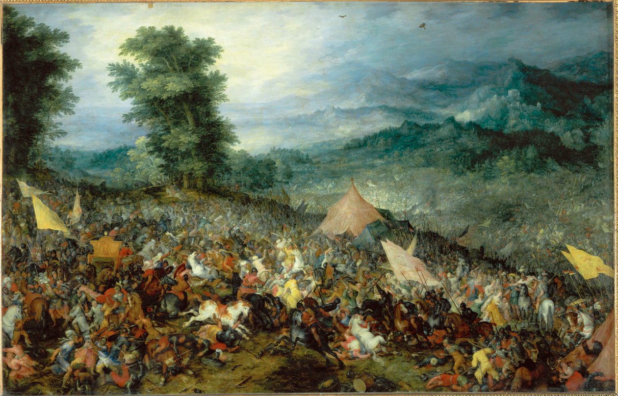 De slag om Issos ... door Jan the Elder Brueghel