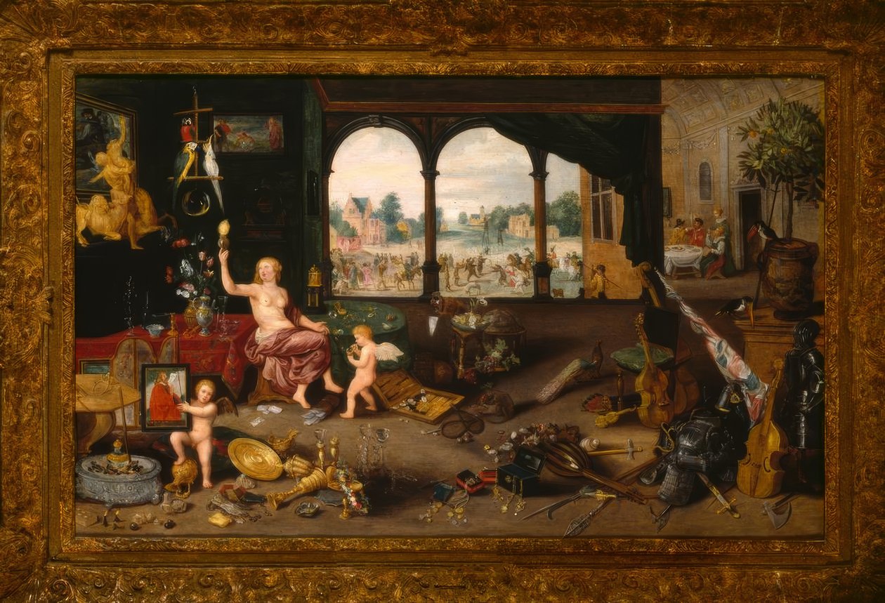 Een Vanitas-allegorie door Jan the Younger Brueghel