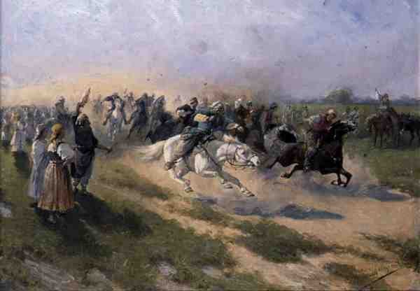 Racen, c.1900 door Jan van Chelminski