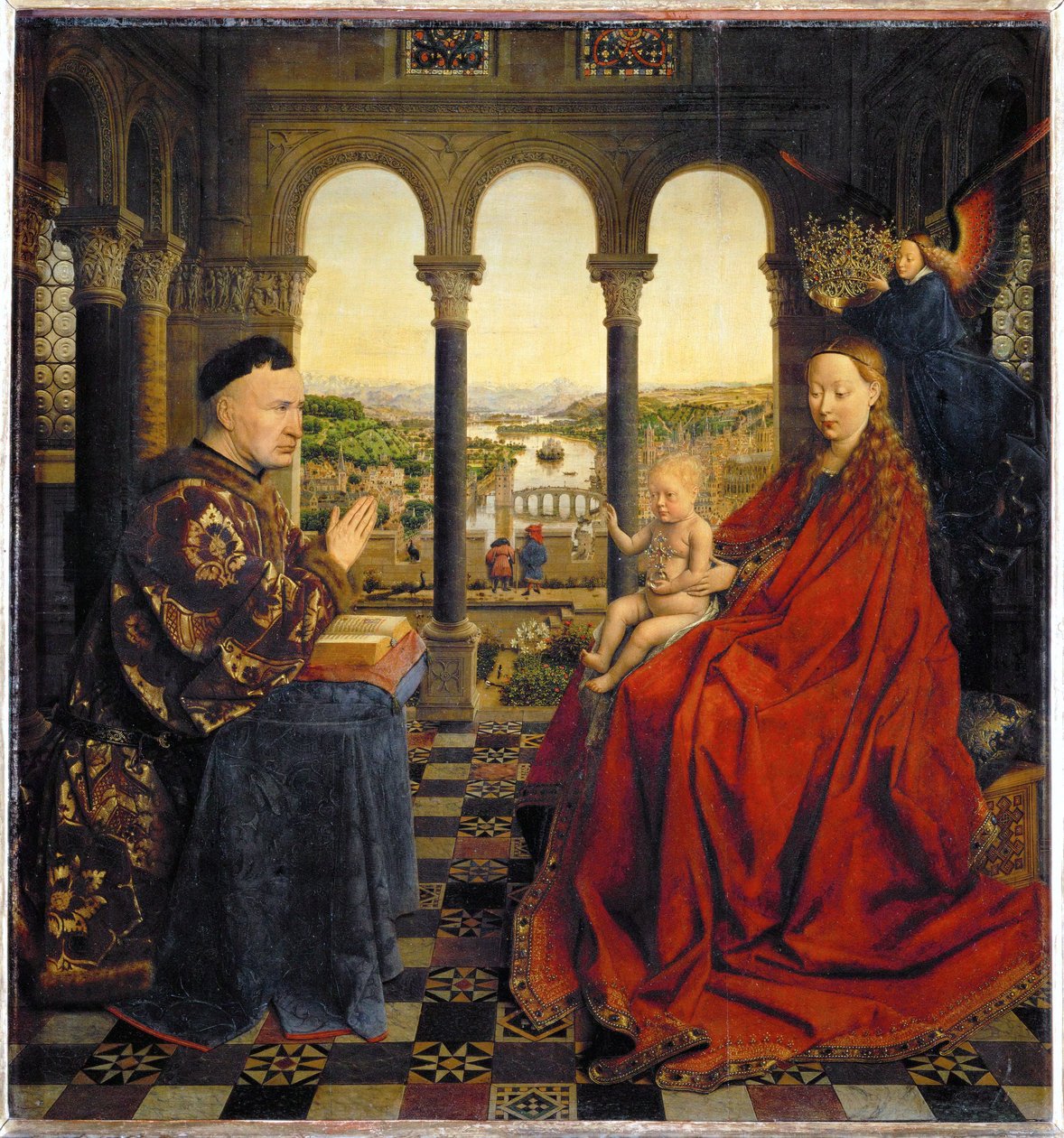 De maagd van kanselier Rolin door Jan van Eyck