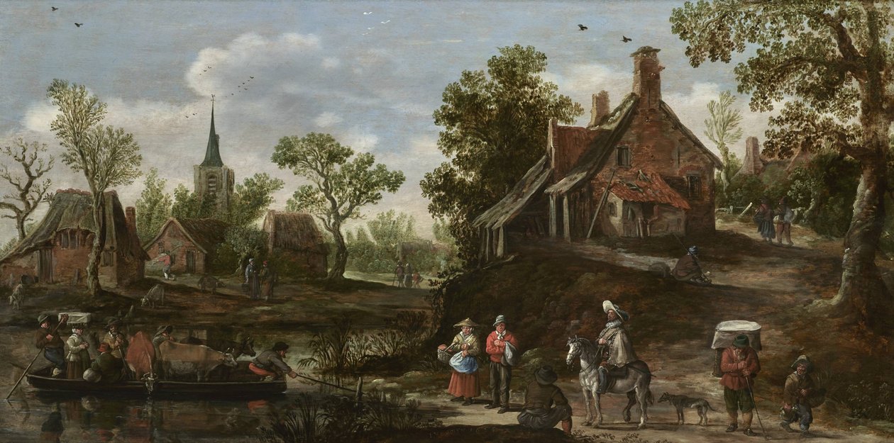 De veerboot door Jan van Goyen