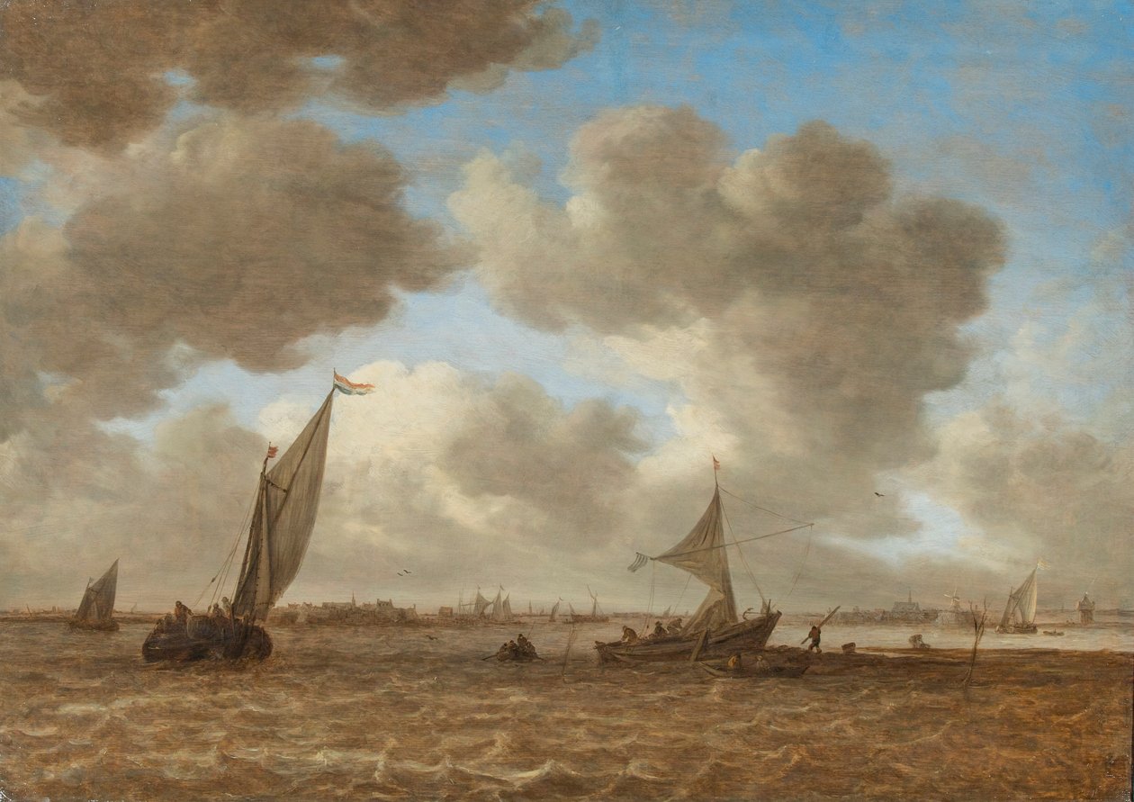 View of a choppy Haarlemmermeer polder door Jan van Goyen