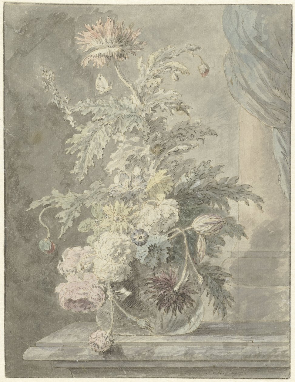 Vaas met bloemen door Jan van Huysum (possibly)