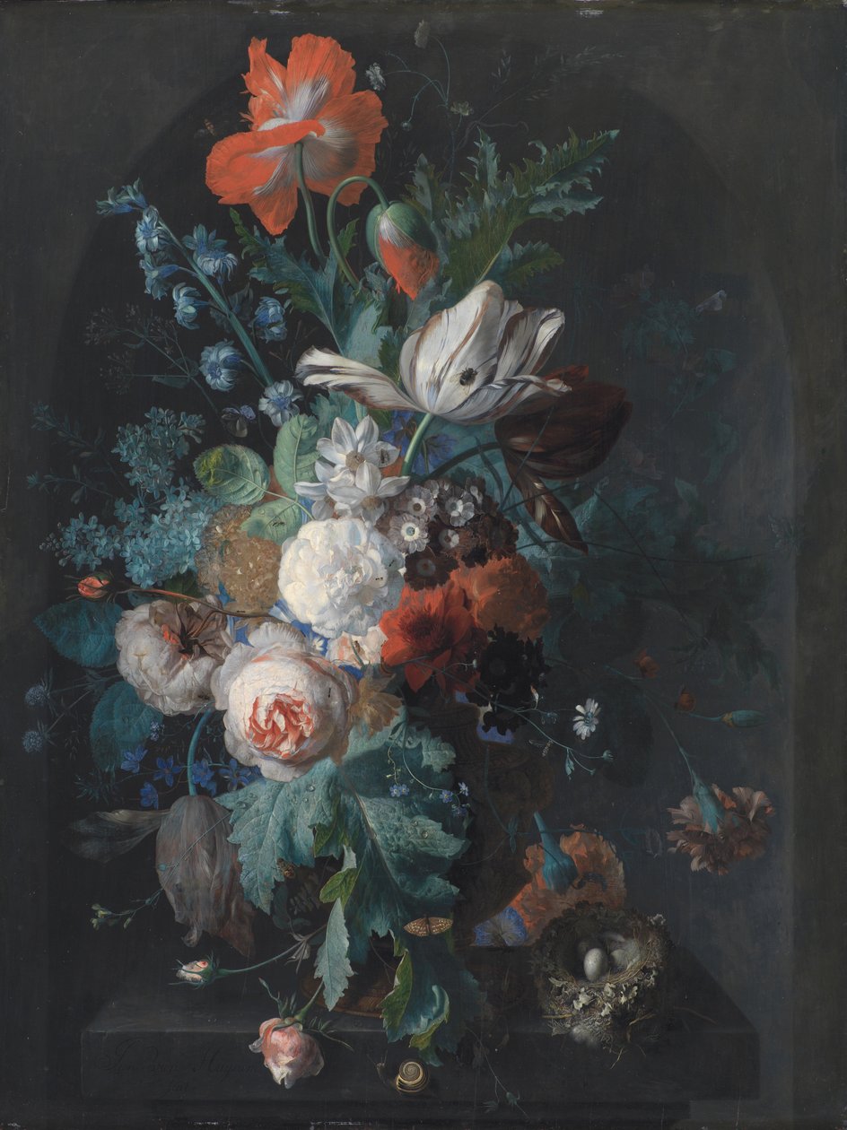 Een Vaas met Bloemen door Jan van Huysum