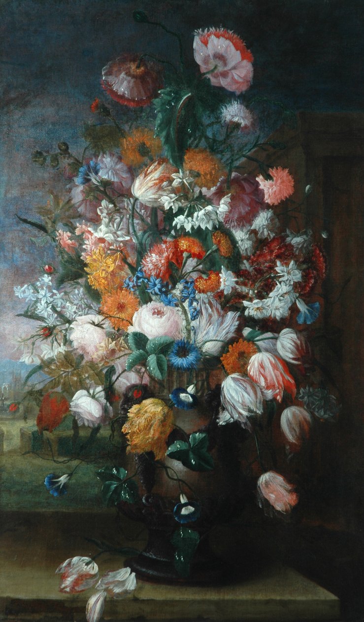 Bloemen, studies met irissen, 1682 door Jan van Huysum