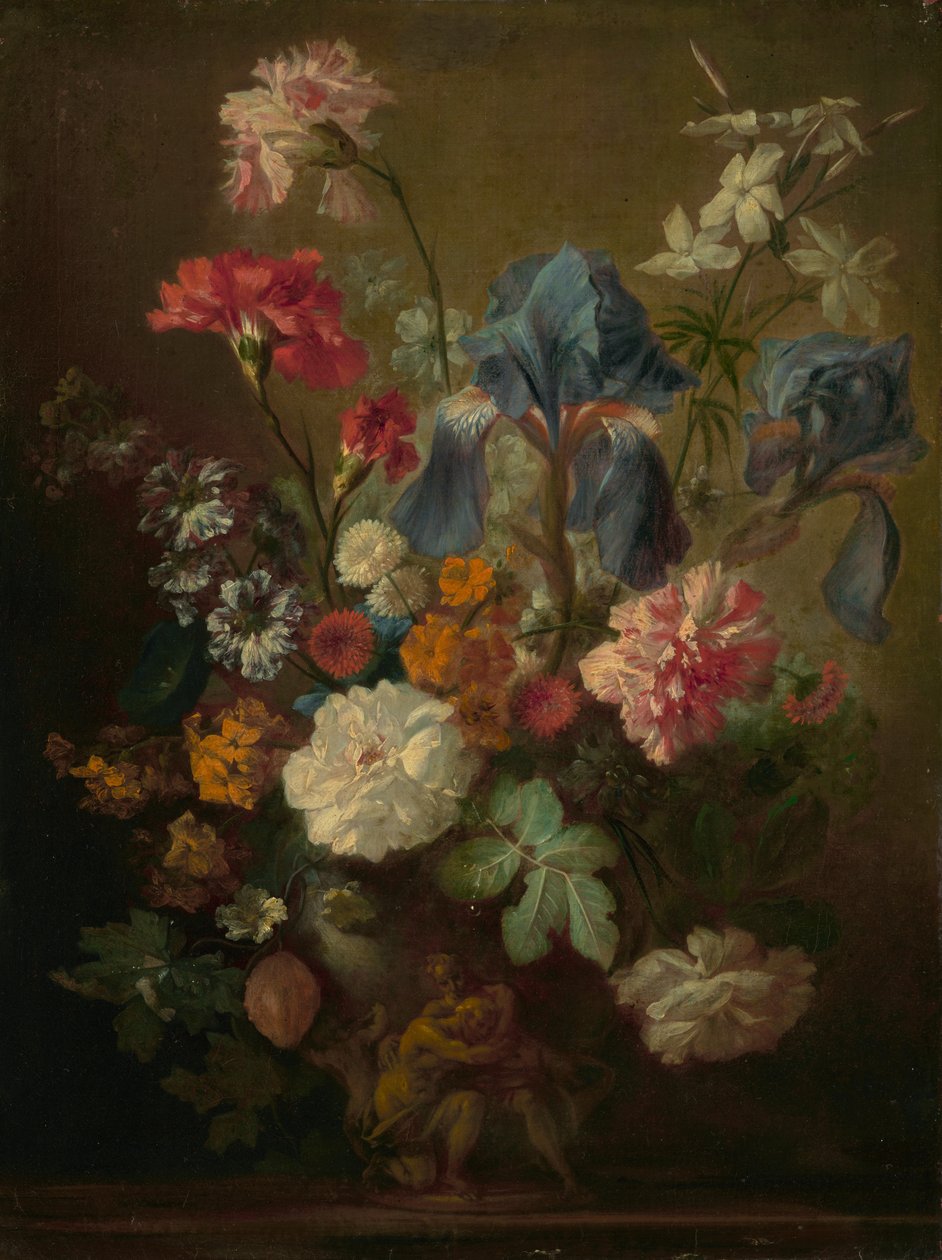 Vaas met bloemen door Jan van Huysum