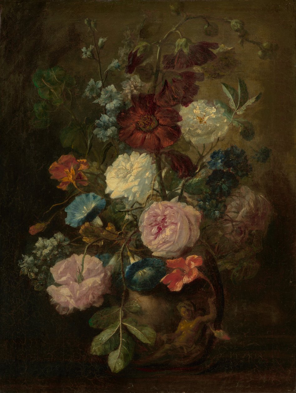 Vaas met bloemen door Jan van Huysum
