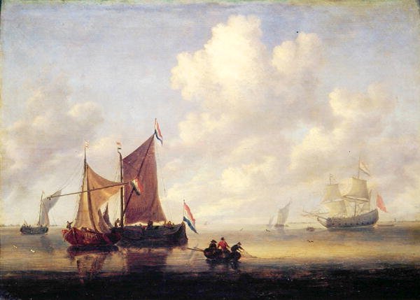 Zeegezicht door Jan van de Capelle or Cappelle