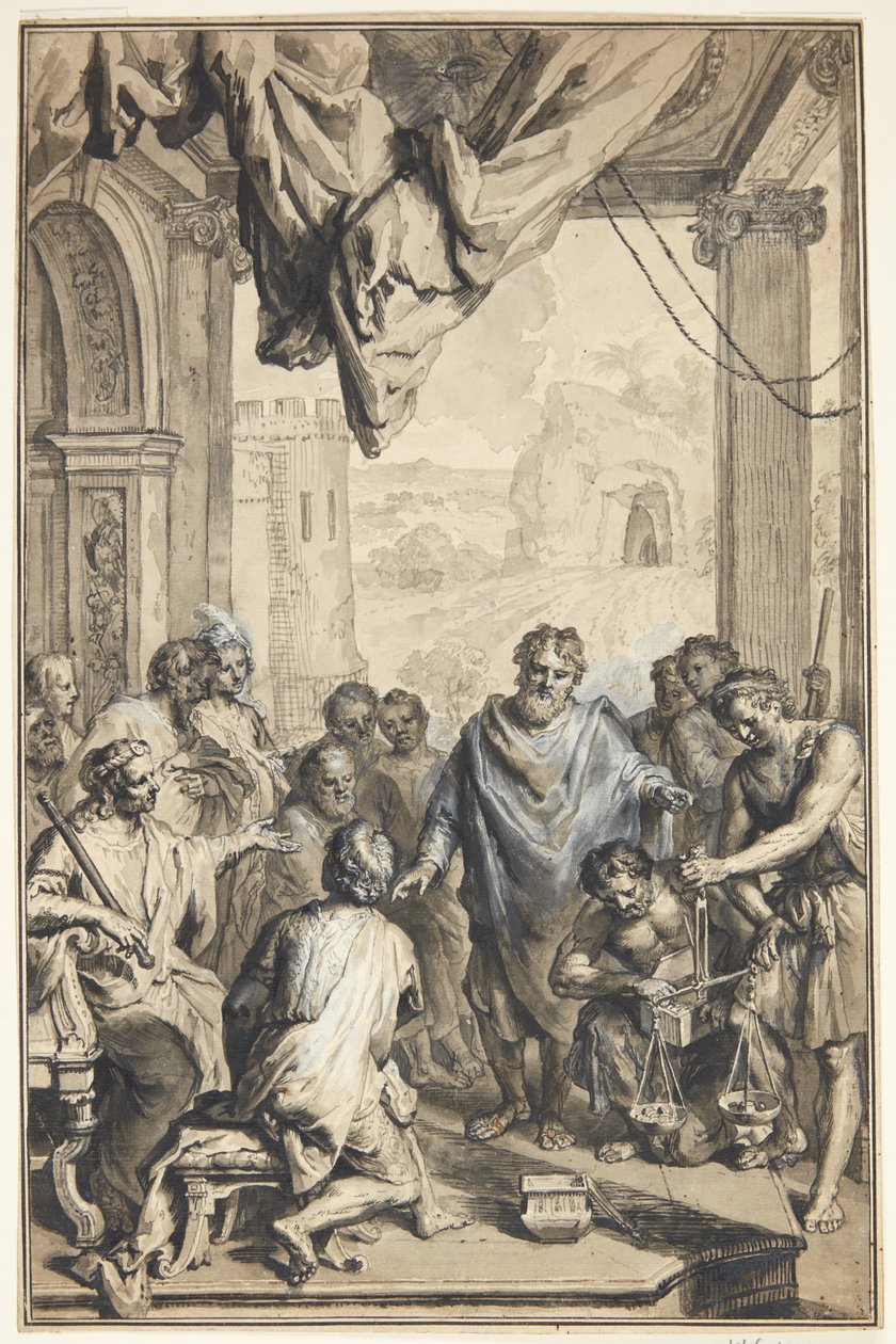 Antieke scène(?) door Jan van den Hoecke