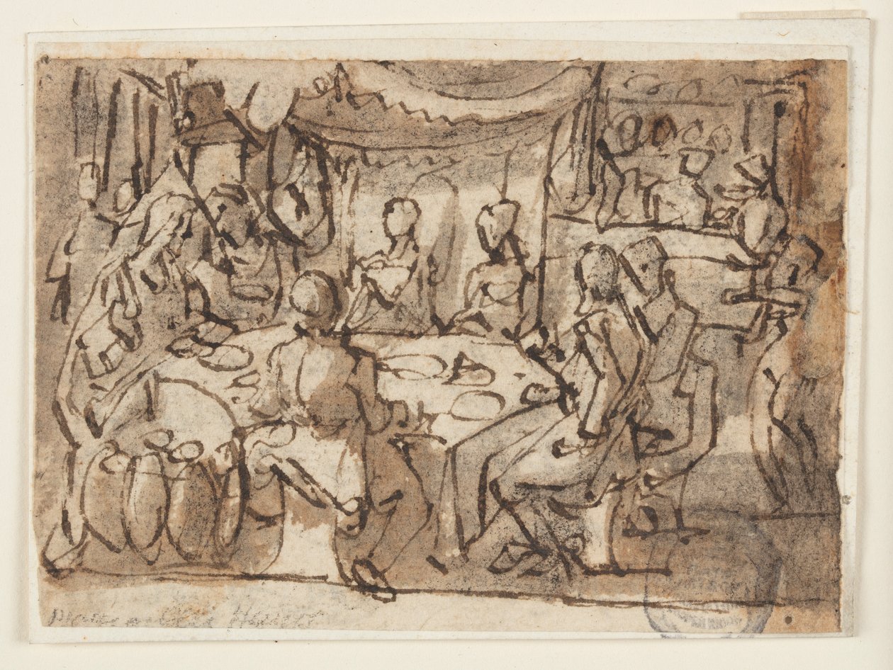 Bruiloft te Kana door Jan van der Straet, called Stradanus