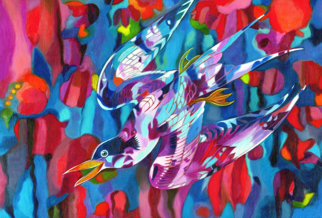 Duikende vogel, 2013 door Jane Tattersfield