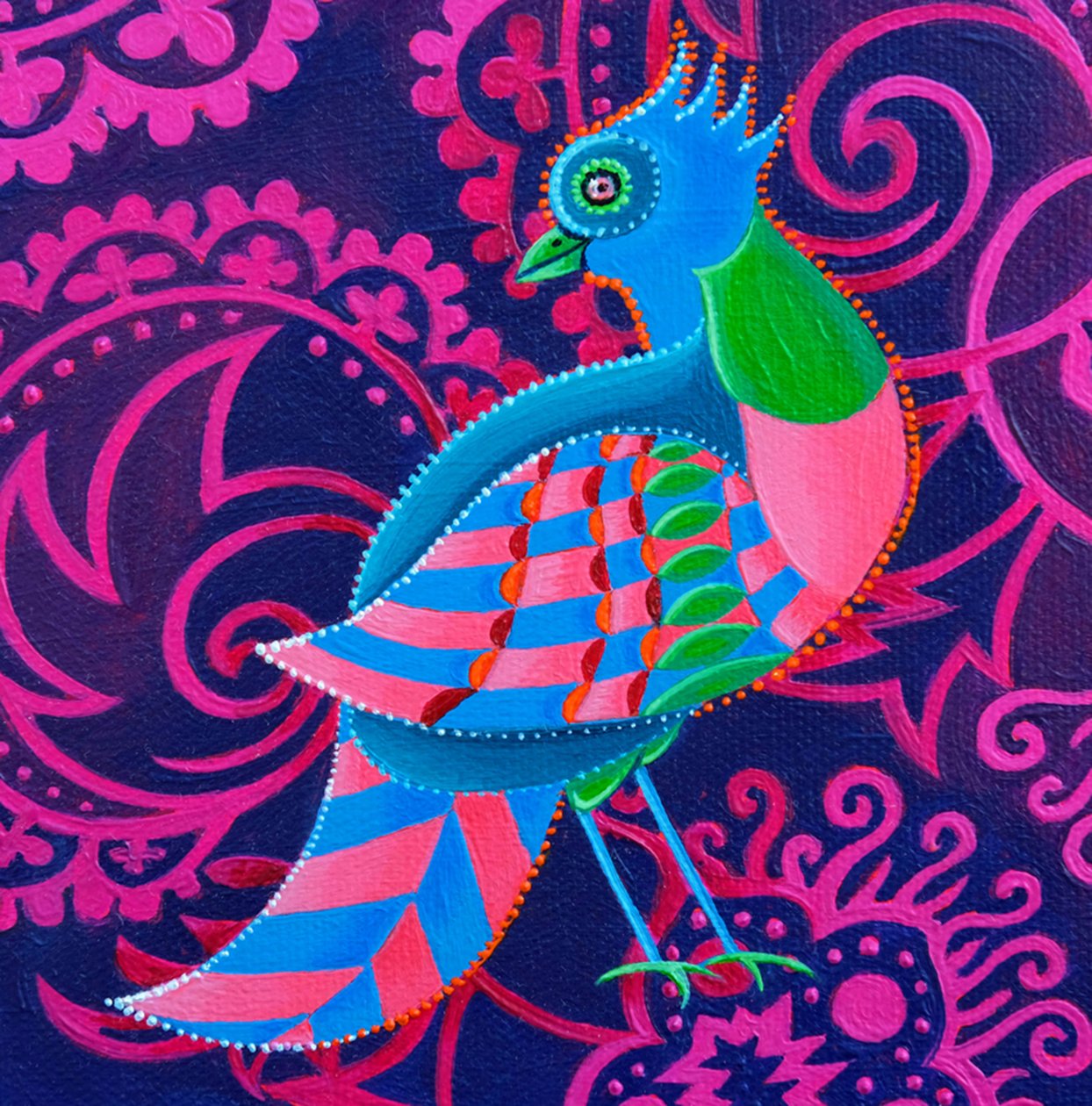 Geruite Vogel, 2019 door Jane Tattersfield