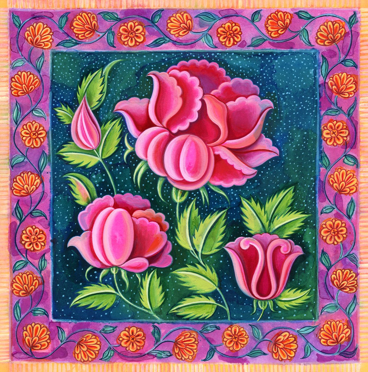 Roze bloemen door Jane Tattersfield
