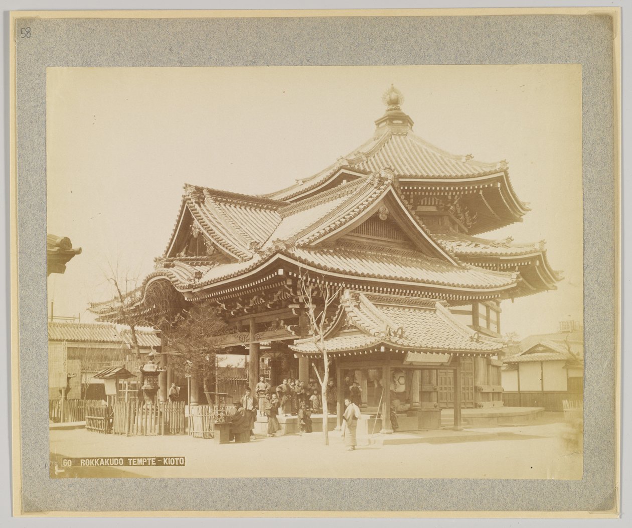 Rokkakudo-tempel, Kyoto, Japan (zwart-wit foto) door Japanese Photographer