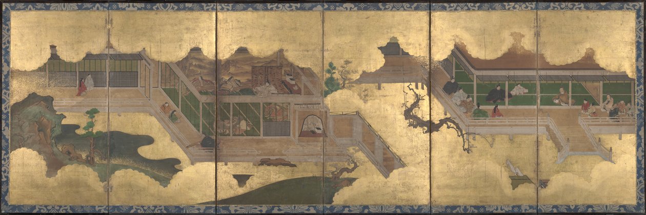 Scènes uit het verhaal van Genji, 1625-60 door Japanese School