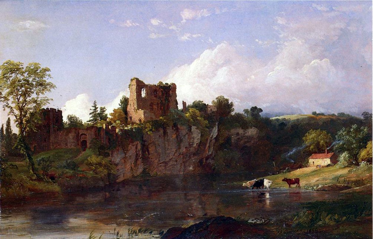 Chepstow Kasteel, aan de Wye door Jasper Francis Cropsey