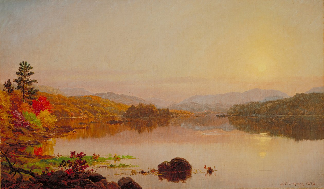 Lake Wawayanda, 1876 door Jasper Francis Cropsey