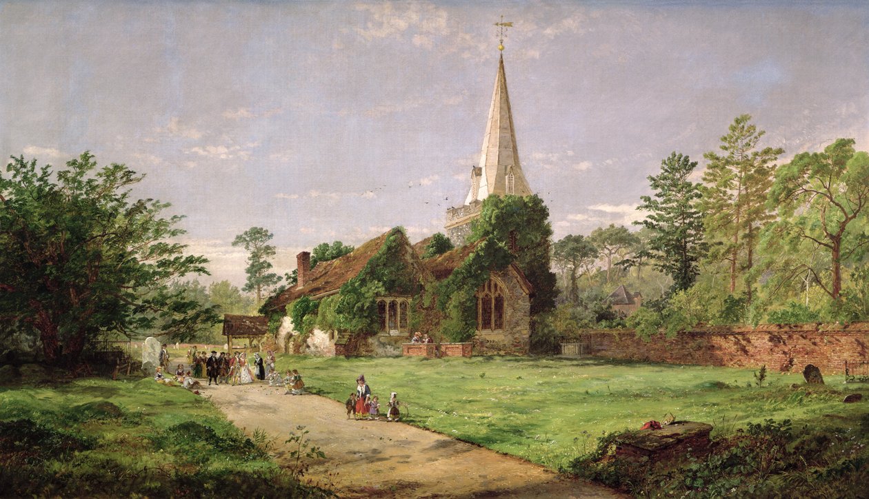Stoke Poges Kerk door Jasper Francis Cropsey