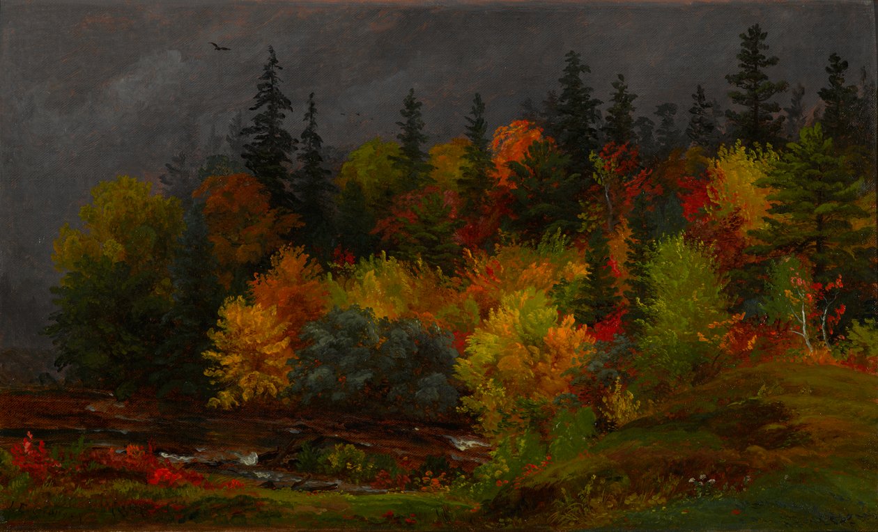 Herfstbladeren door Jasper Francis Cropsey