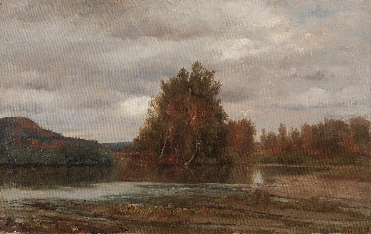 Grijze dag op de Esopus, 1882 door Jasper Francis Cropsey