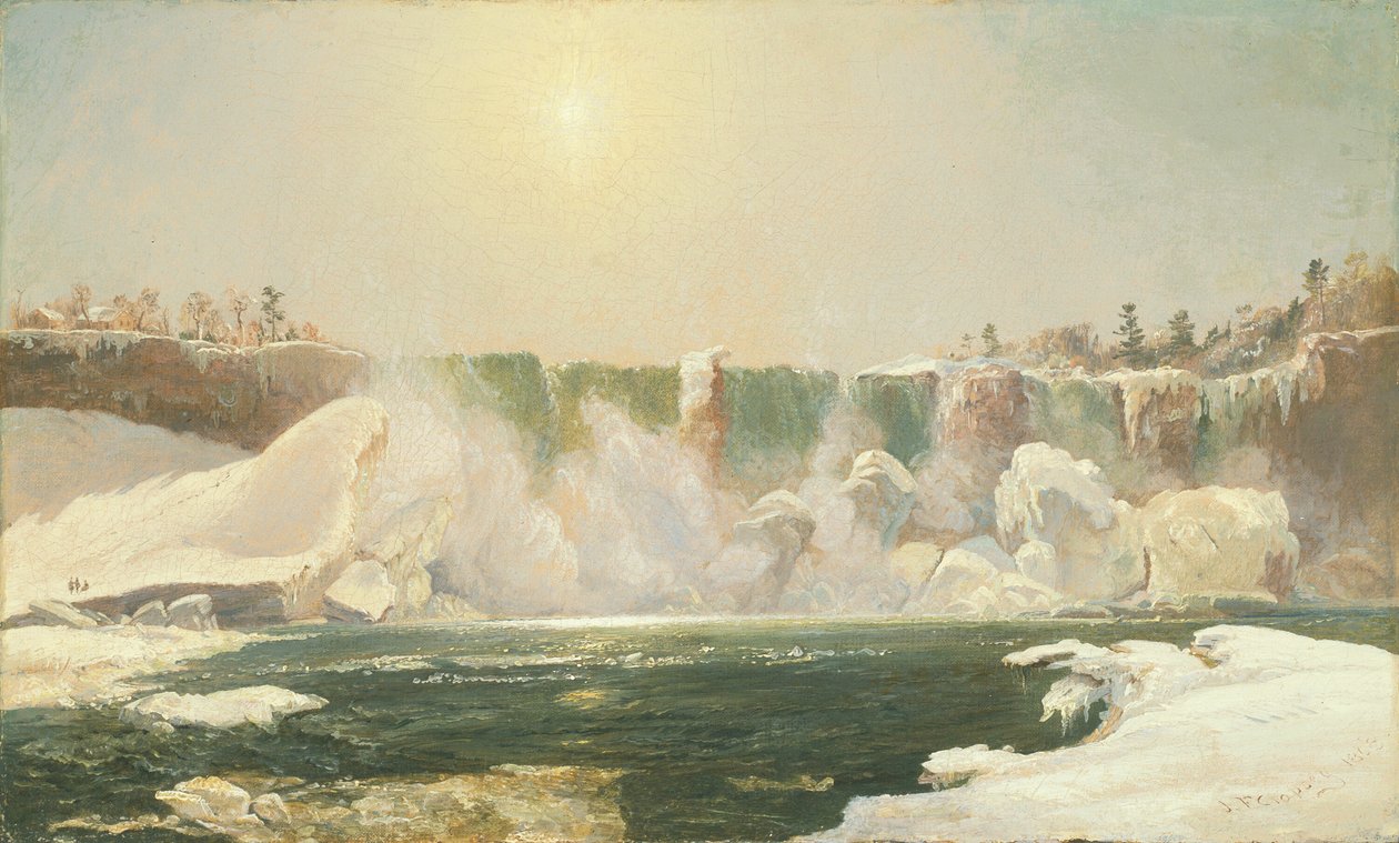 Niagara Falls in de winter, 1868 door Jasper Francis Cropsey