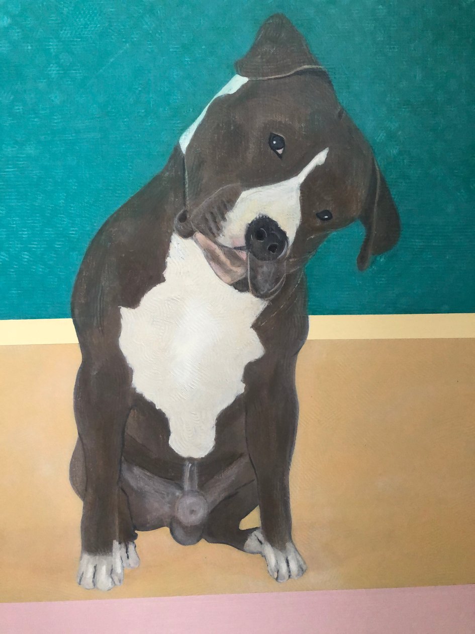 Lieve hond - Detail (schilderij) door Jasper Galloway