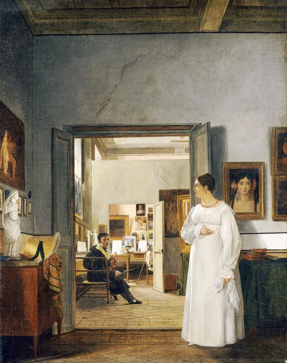 Het Atelier van Ingres in Rome door Jean Alaux