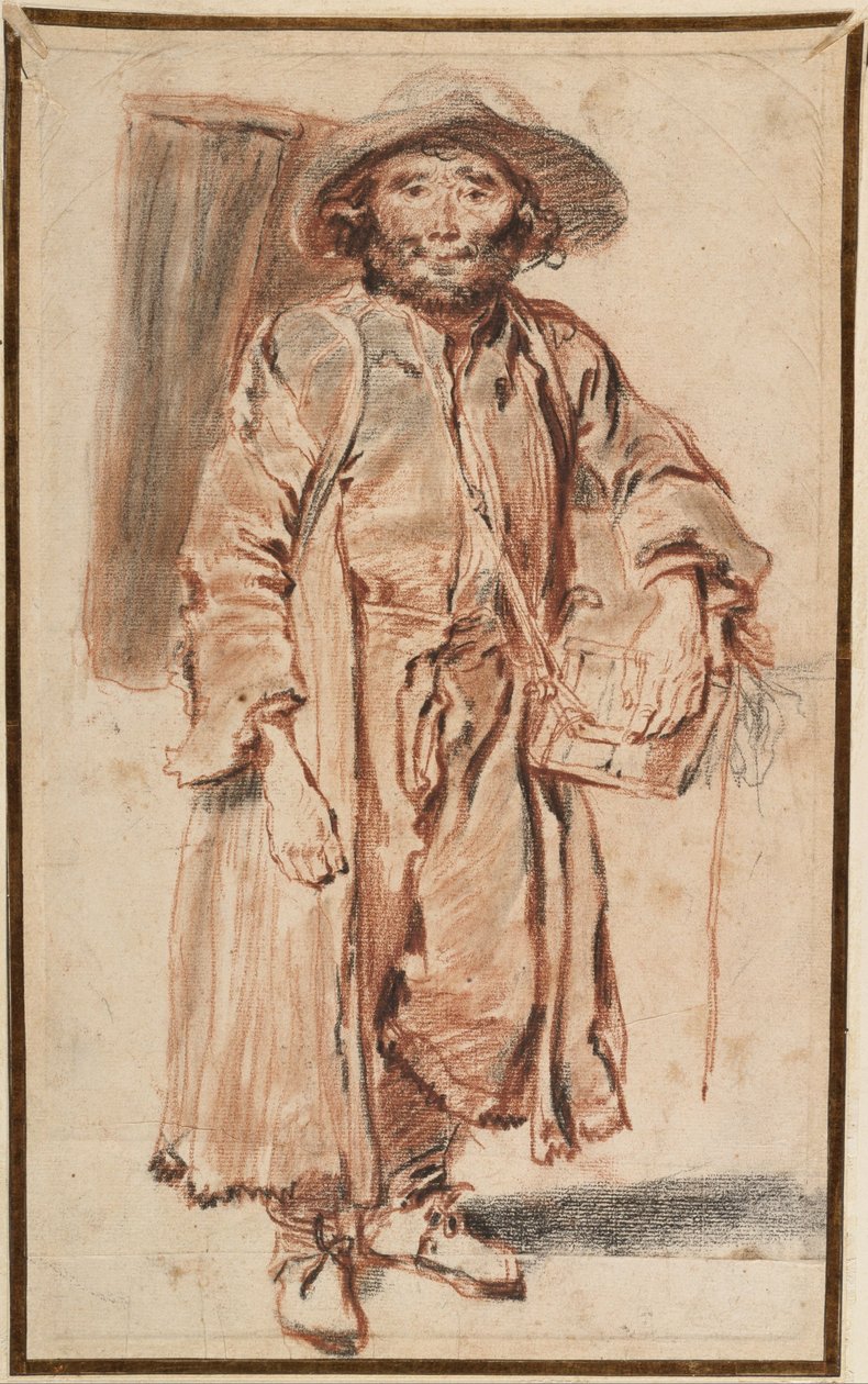 De oude Savoyaard door Jean Antoine Watteau