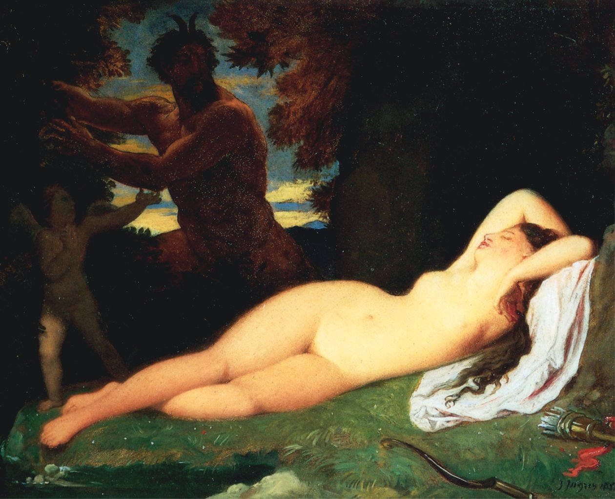 Jupiter en Antiope door Jean Auguste Dominique Ingres
