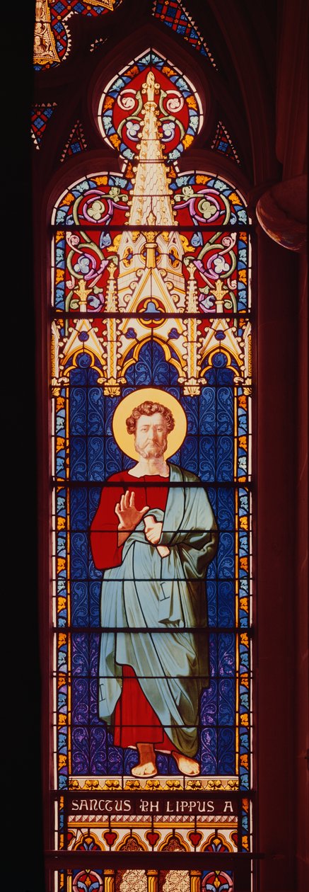 Louis-Philippe (1773-1850) als St. Philip, Sevres Werkplaats (glas-in-lood) door Jean Auguste Dominique Ingres