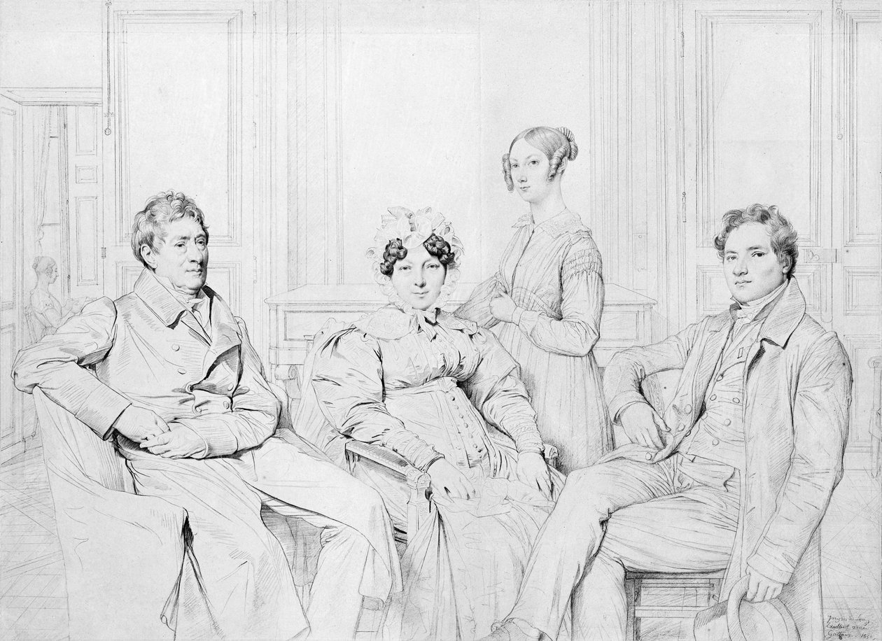 De Familie Gatteaux door Jean Auguste Dominique Ingres
