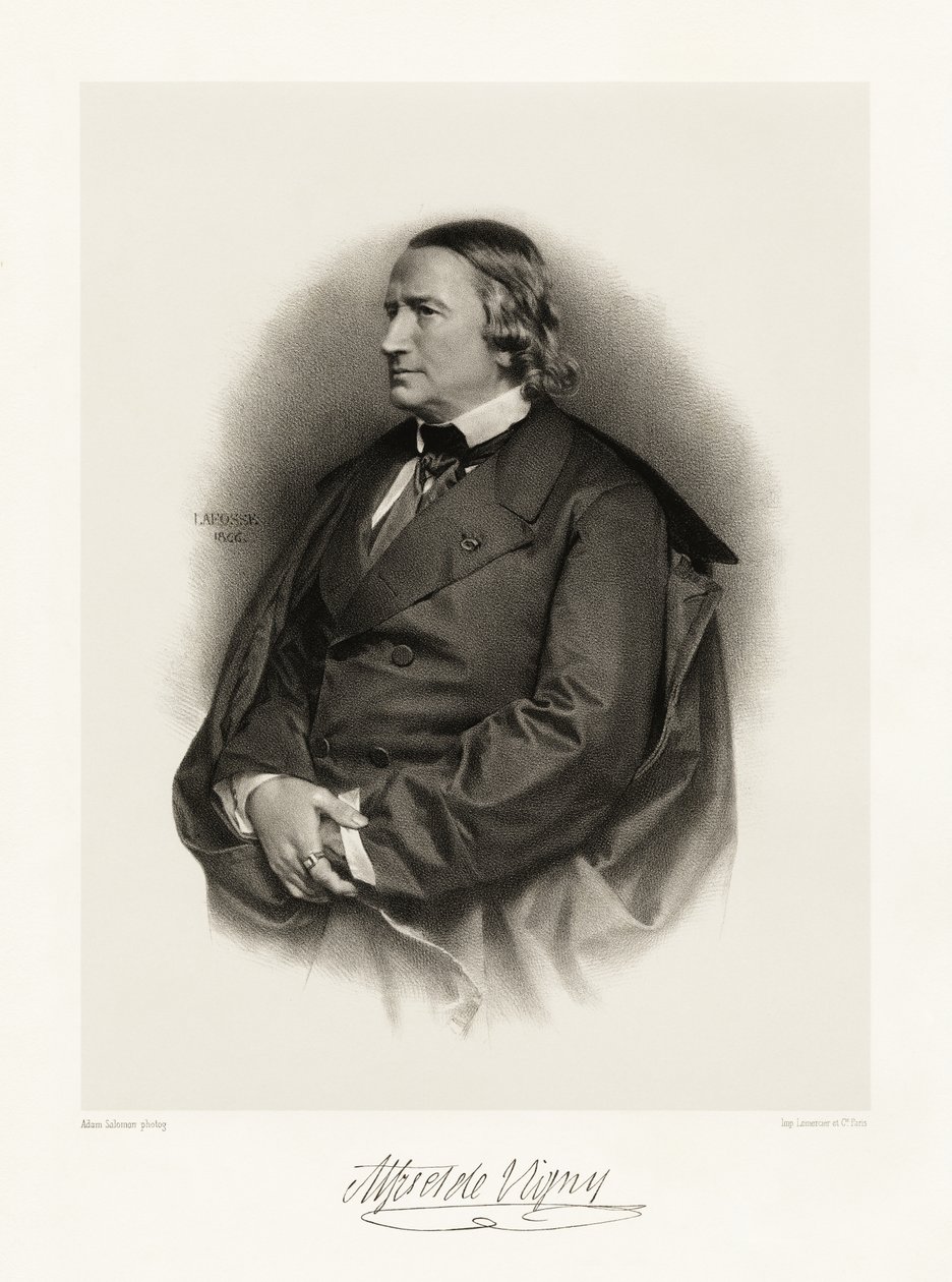 Alfred de Vigny, 1865-66 door Jean Baptiste Adolphe Lafosse