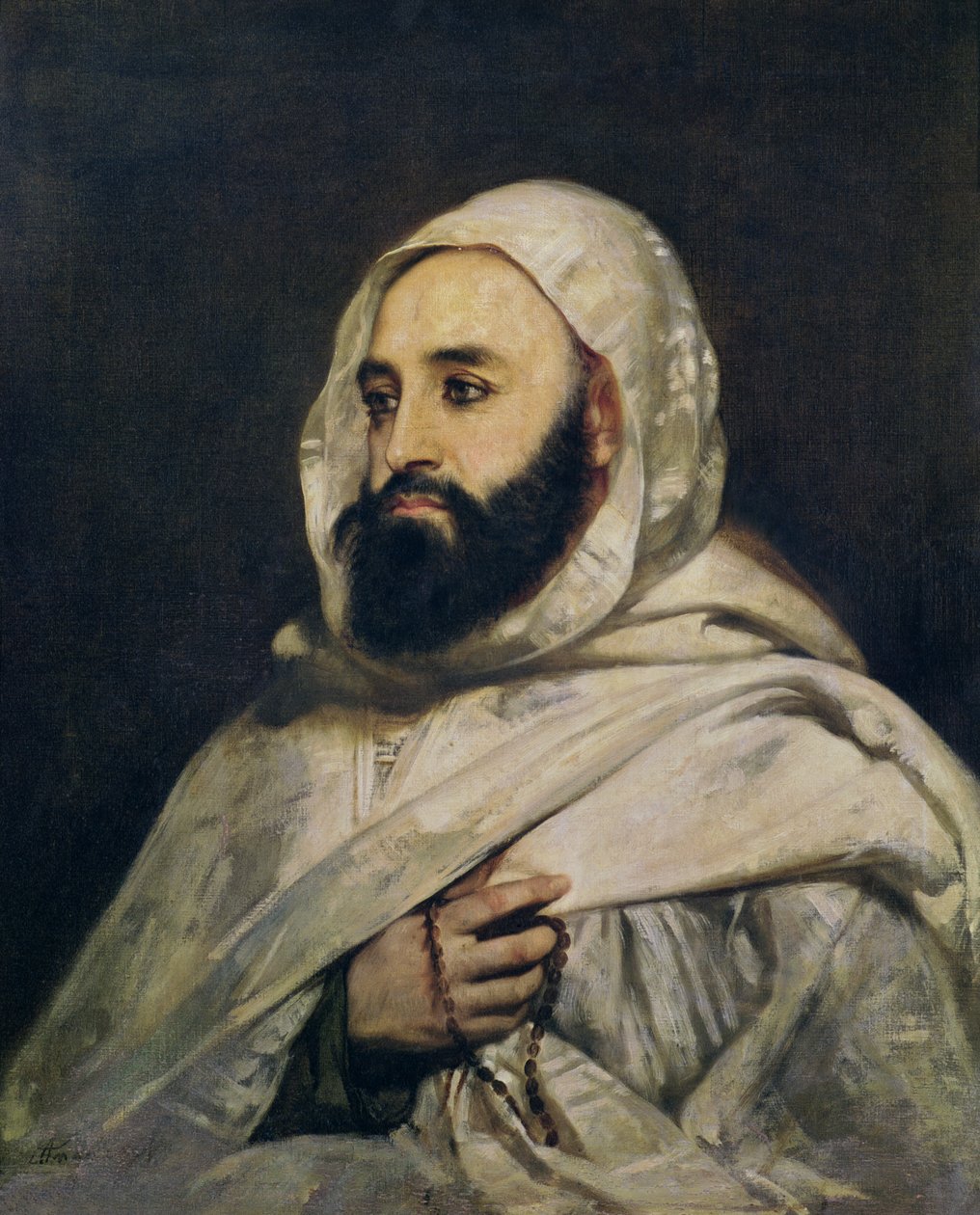 Portret van Abd el-Kader (1808-83) door Jean Baptiste Ange Tissier