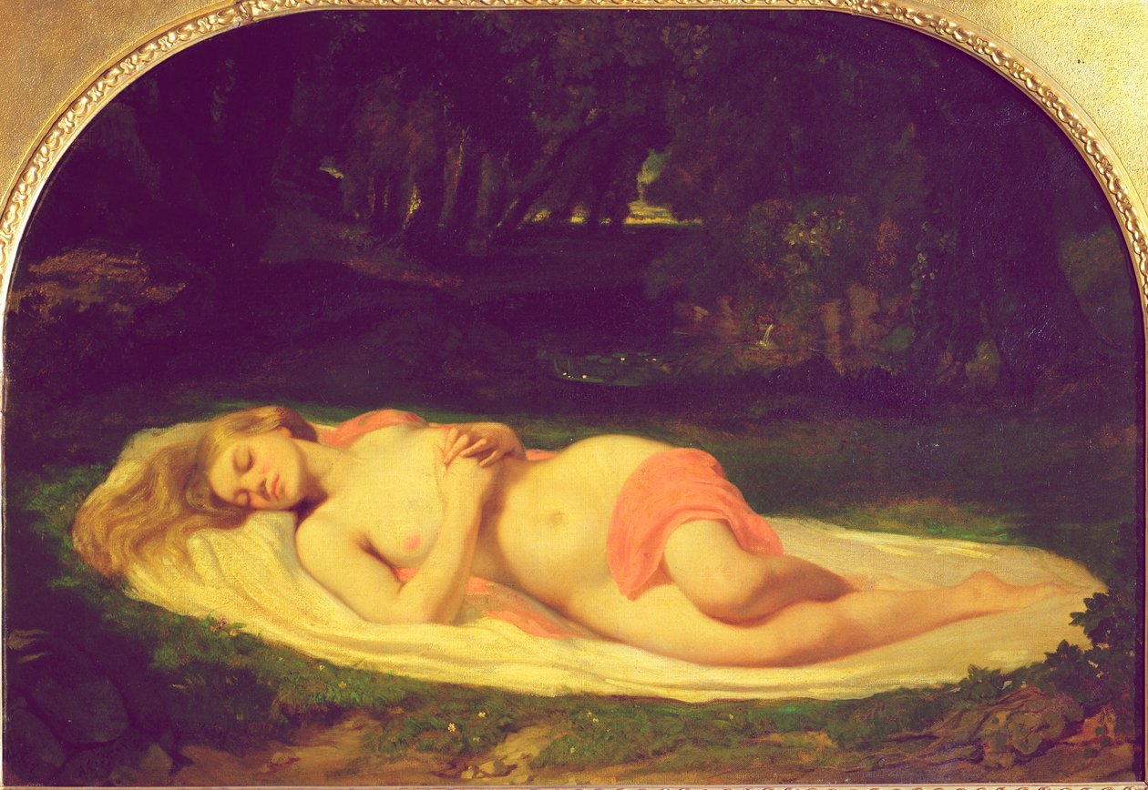 Slapende nimf, 1844-49 door Jean Baptiste Ange Tissier
