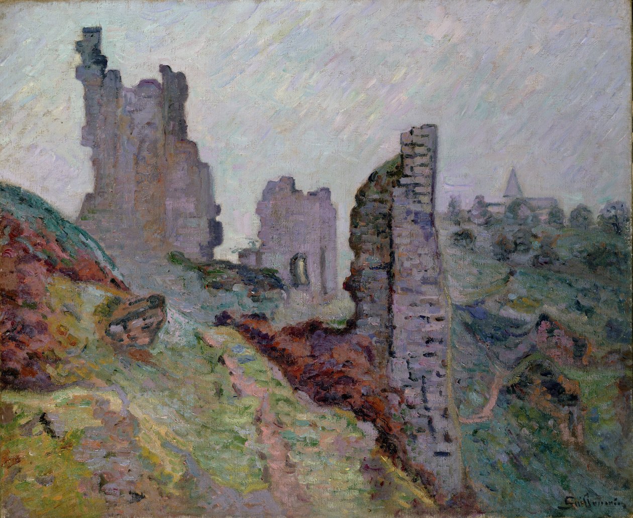 Ruïnes in de mist bij Crozant, 1894 door Jean Baptiste Armand Guillaumin