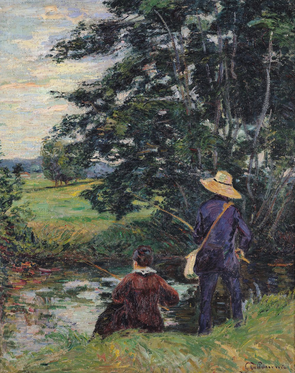 De vissers, c.1885 door Jean Baptiste Armand Guillaumin