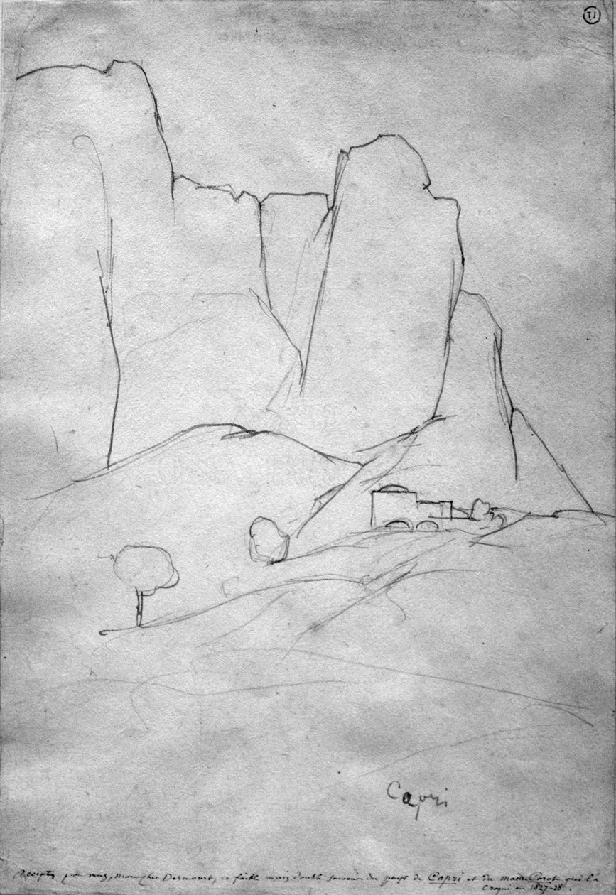 Capri door Jean Baptiste Camille Corot