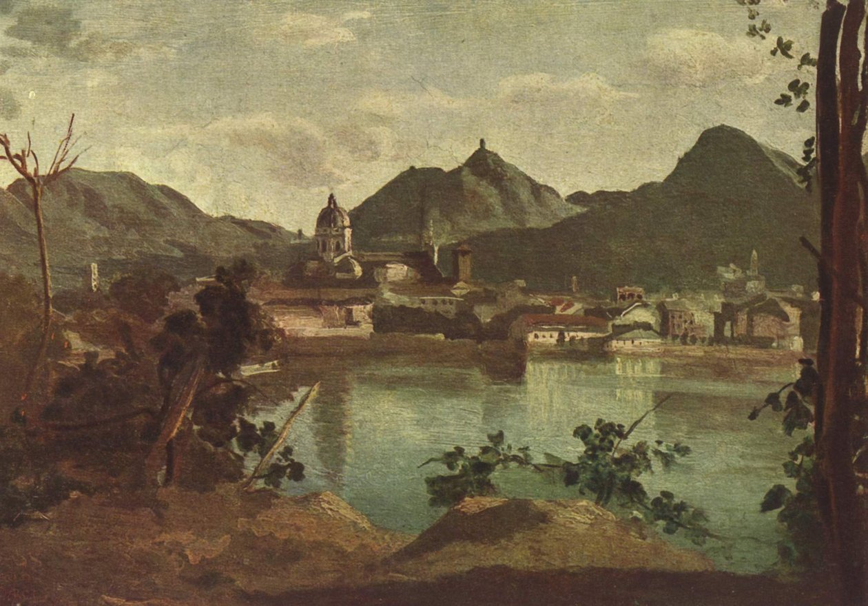 Como en het Comomeer door Jean Baptiste Camille Corot