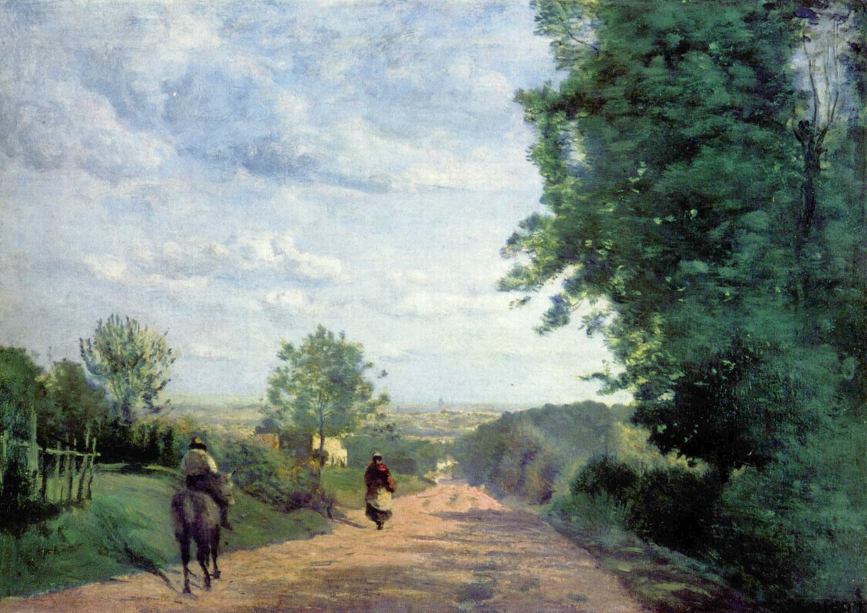 Het pad van Sèvres door Jean Baptiste Camille Corot