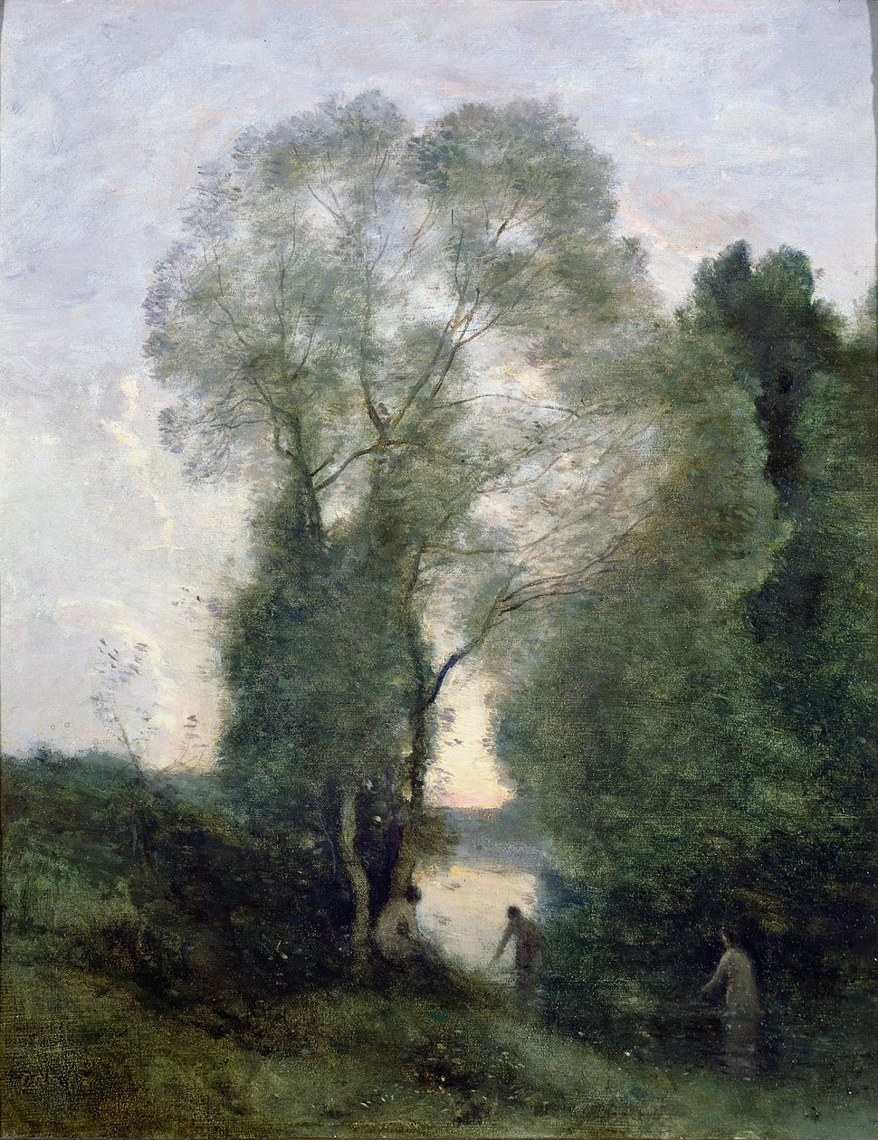 Les Baigneuses door Jean Baptiste Camille Corot