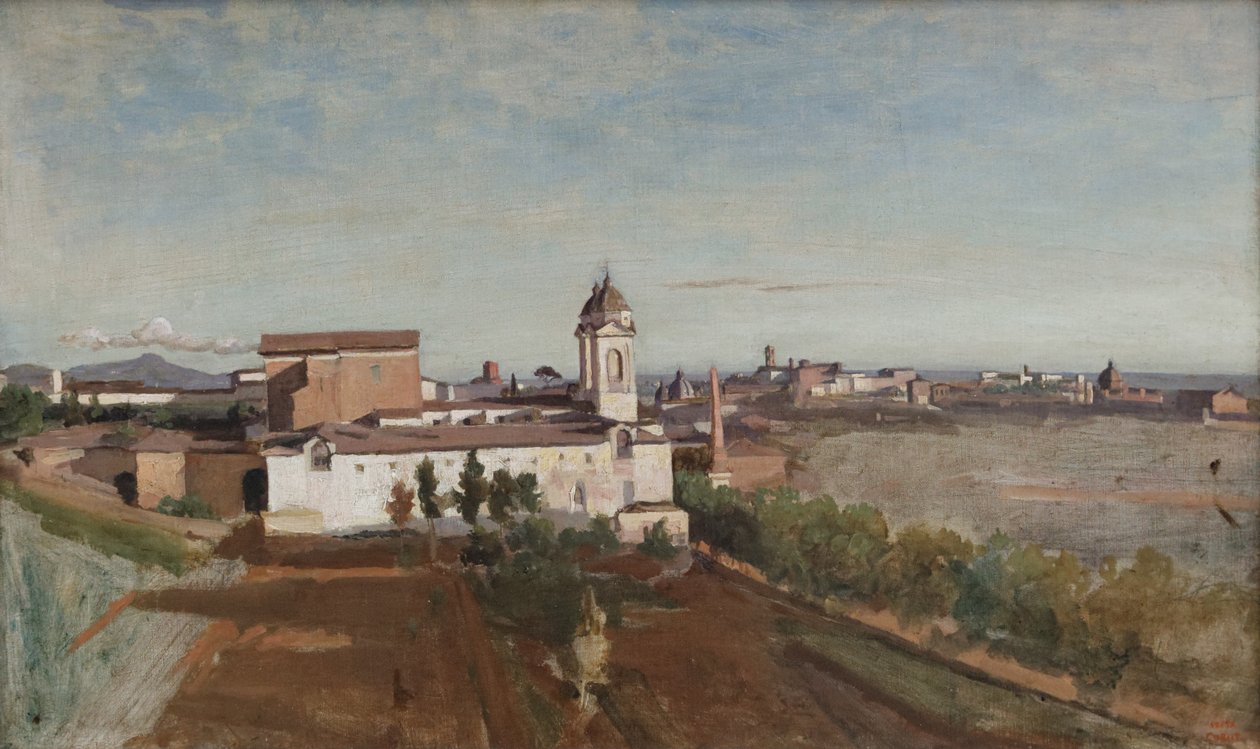 Trinità dei Monti door Jean Baptiste Camille Corot
