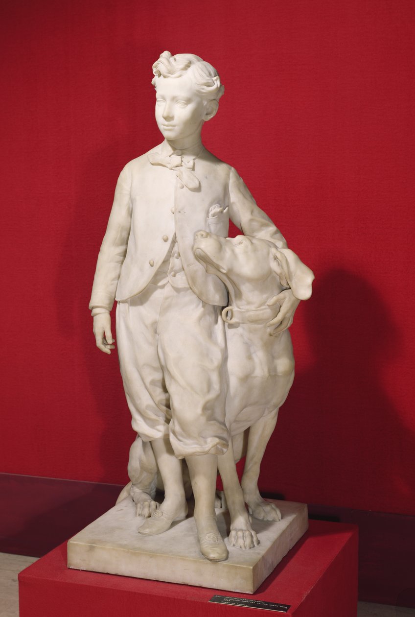 Louis-Eugene-Napoleon Bonaparte (1856-79) met zijn hond, Nero, 1865 door Jean Baptiste Carpeaux