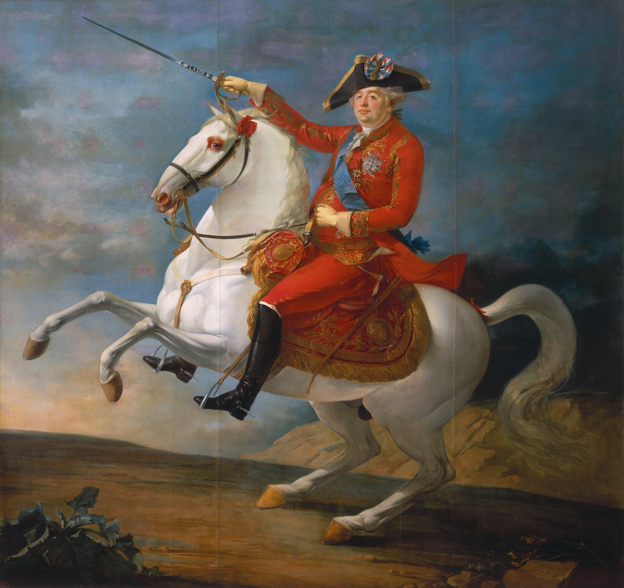 Ruiterportret van Lodewijk XVI door Jean Baptiste Francois Carteaux