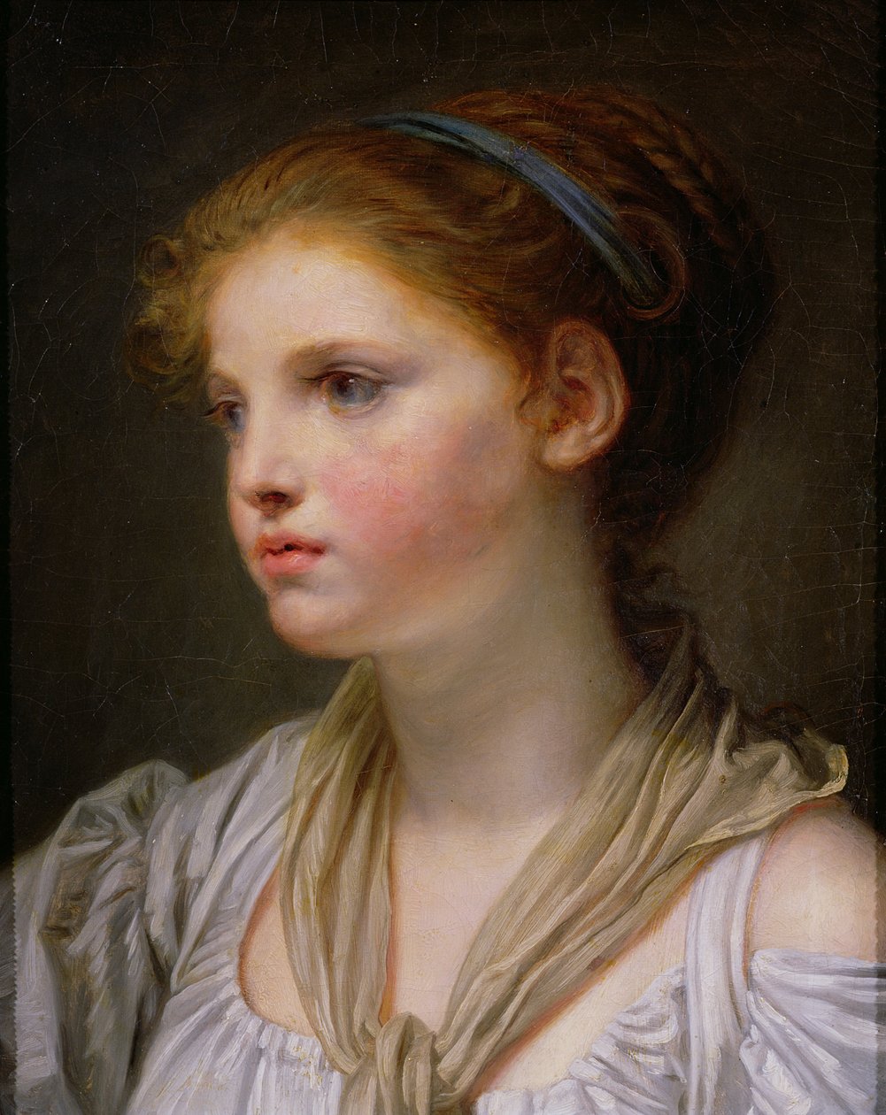 Meisje met een Blauwe Lint door Jean Baptiste Greuze