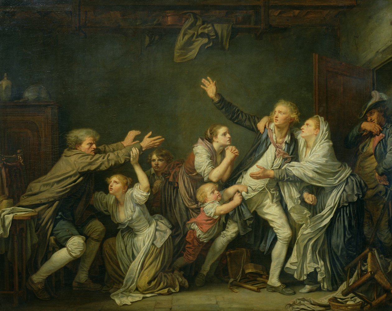 De Vloek van de Vader of De Ondankbare Zoon, 1777 door Jean Baptiste Greuze