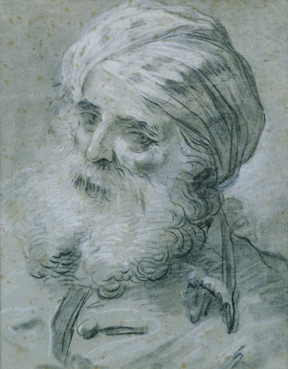 Portret van een oude man door Jean Baptiste Le Prince