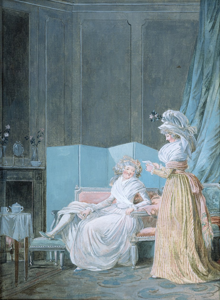 De brief lezen door Jean Baptiste Mallet