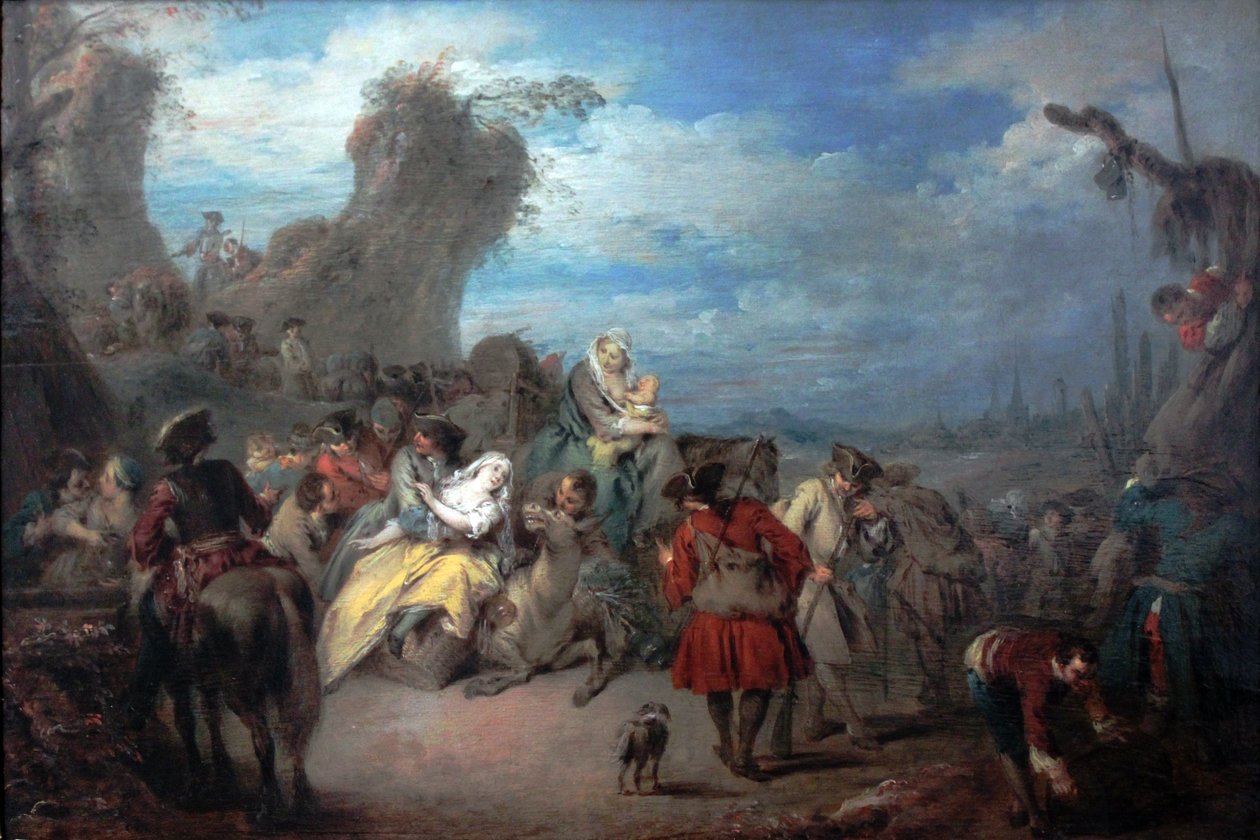 De rust van de troepen (oorlog) door Jean Baptiste Pater