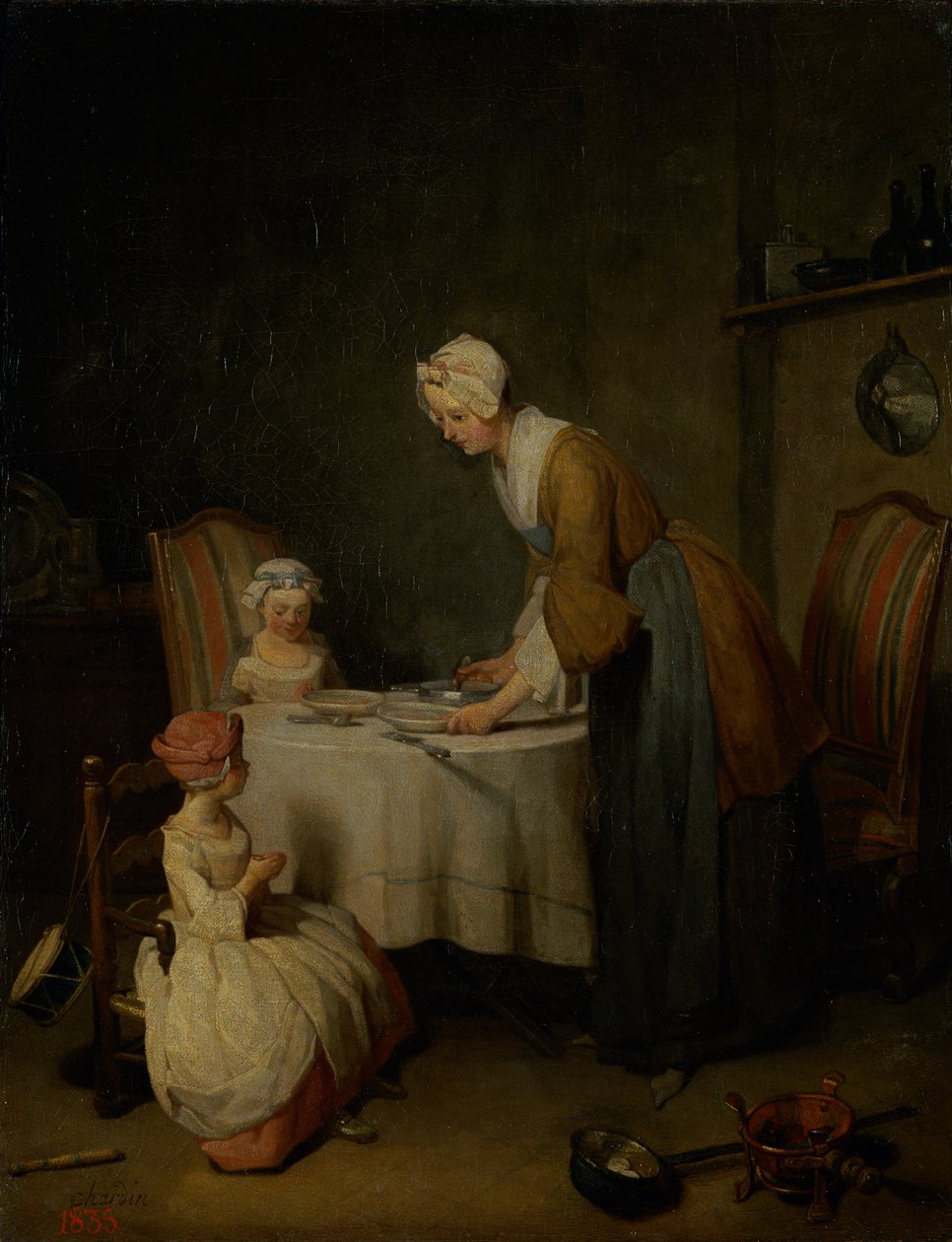 Gebed voor de maaltijd, 1744 door Jean Baptiste Simeon Chardin